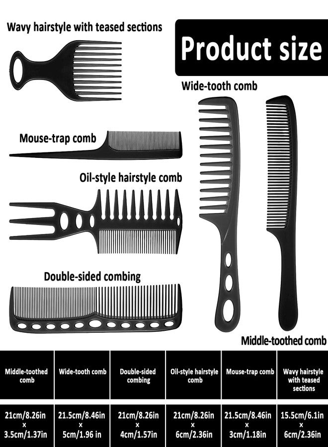 Styquenzer Combs for Hair Stylist, 6 Pcs Styling Comb Set Wide Fine Tooth Rat Tail Comb Hair Picks Texture Combs with Double Side Tail Hairstyling Tools for Men Women Curly Hairs, Braiding, Cutting, Parting - Image 2